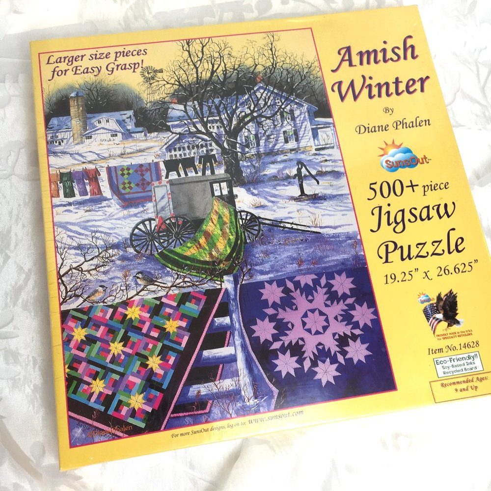 Sunsout Amish Winter Jigsaw Puzzle NIB NOS
